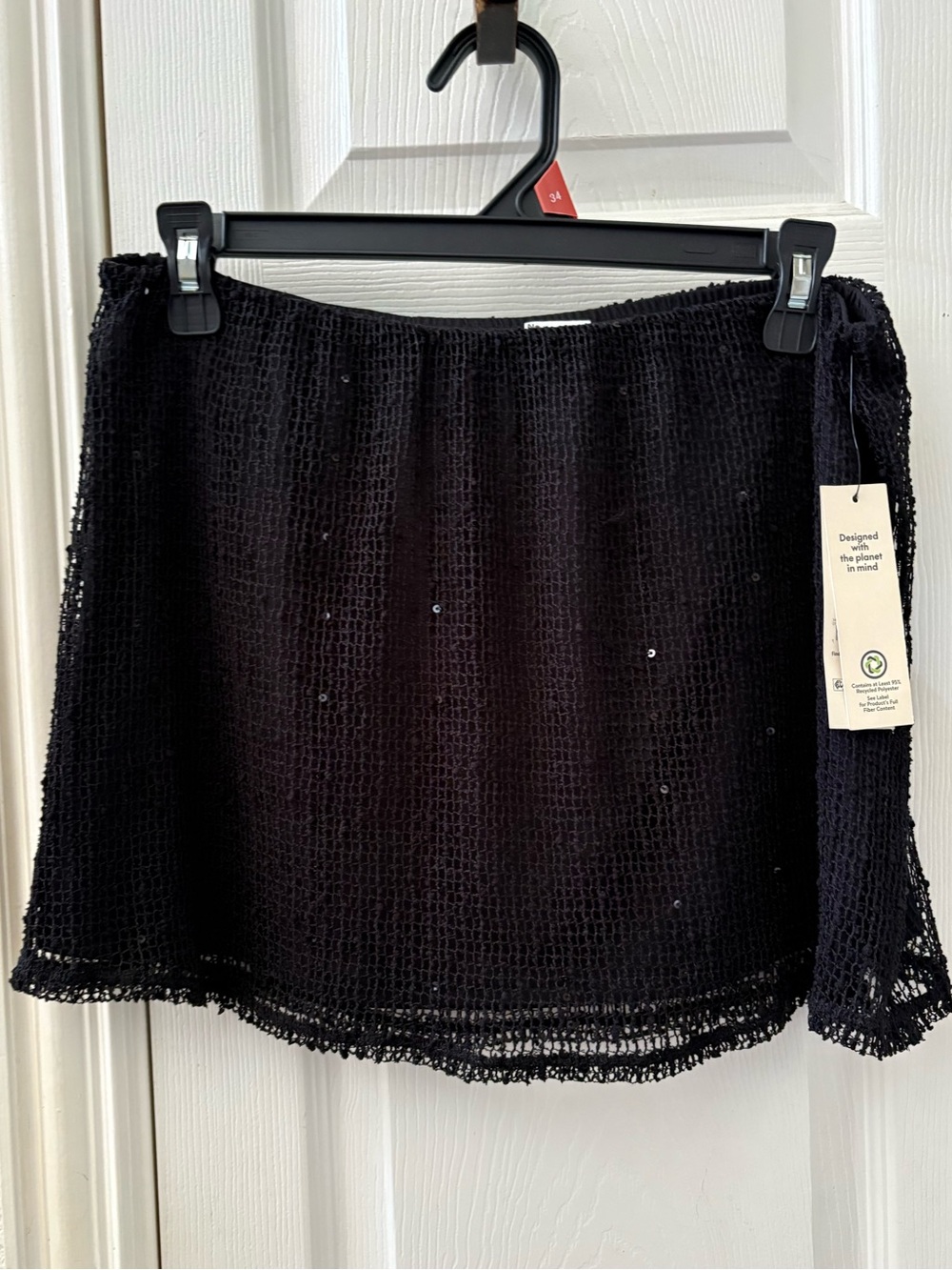 Black Crochet Mini Skirt - Women